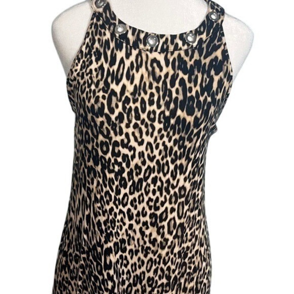 NWOT Cable & Gauge Leopard Print Tank Top Sleeveless Grommet Accent Size Medium